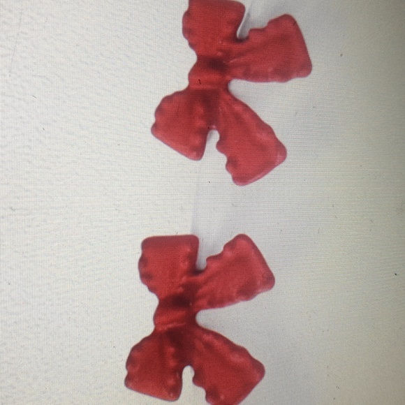 Red bow earrings - Picture 3 of 3